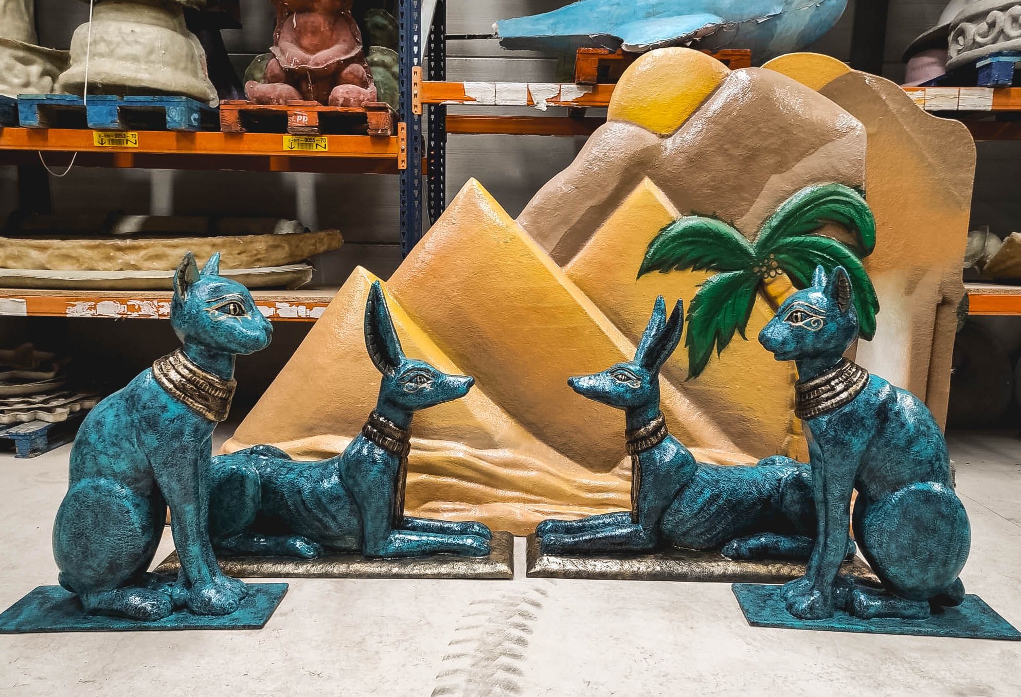 Animales egipcioes en porexpan Decoración ambientada en Egipto de poliespan