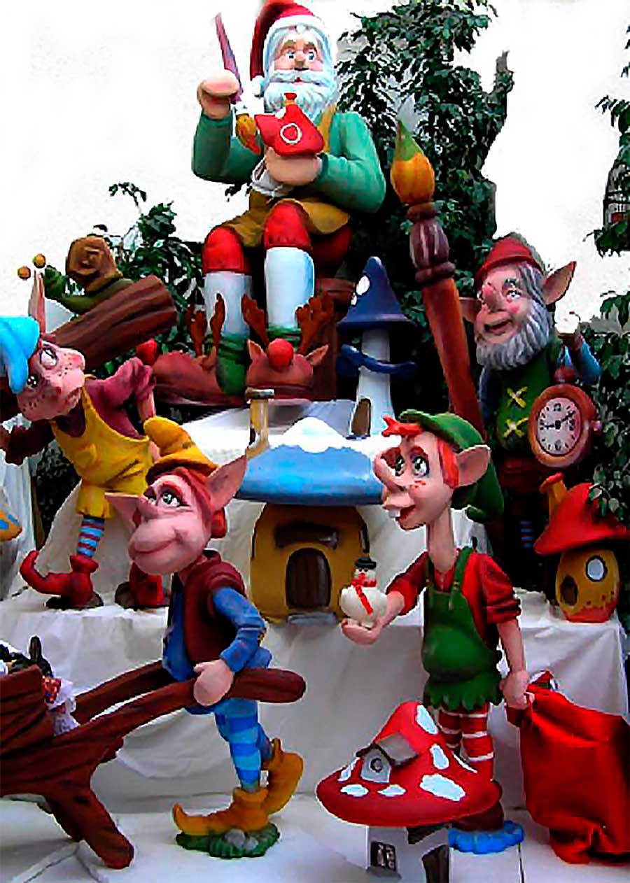 Ciudad de los gnomos - decoraciones temáticas de porexpan Ciudad de los gnomos - decoraciones temáticas de porexpan