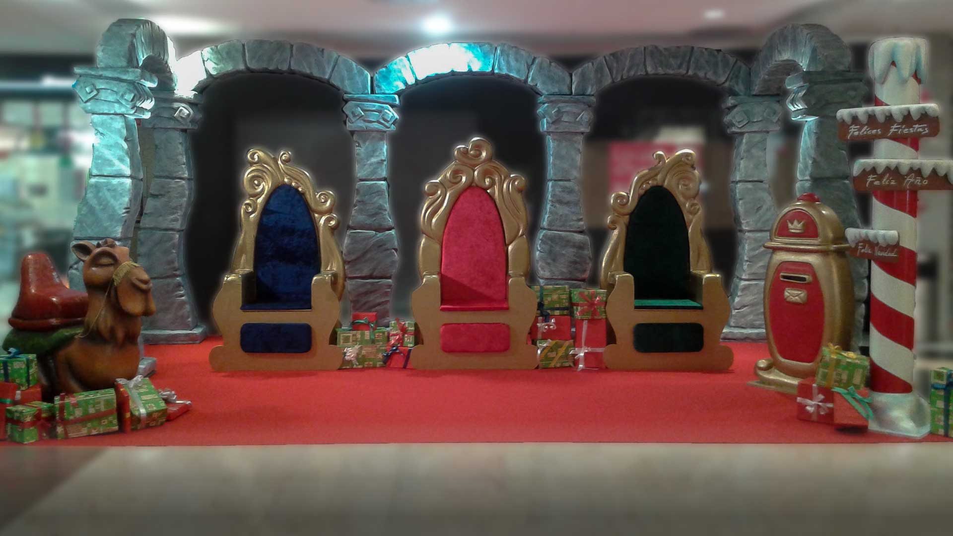 Tronos de reyes magos en porexpan y fibra de vidrio Tronos de reyes magos en porexpan y fibra de vidrio