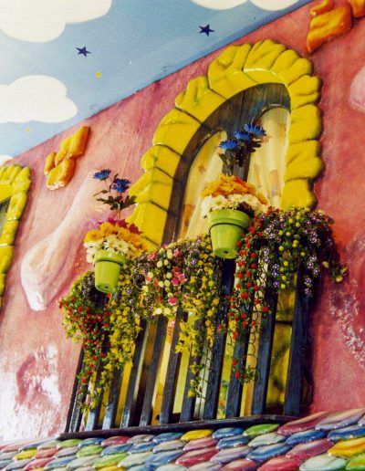 Casa de porexpan y fibra de vidrio para parques temáticos