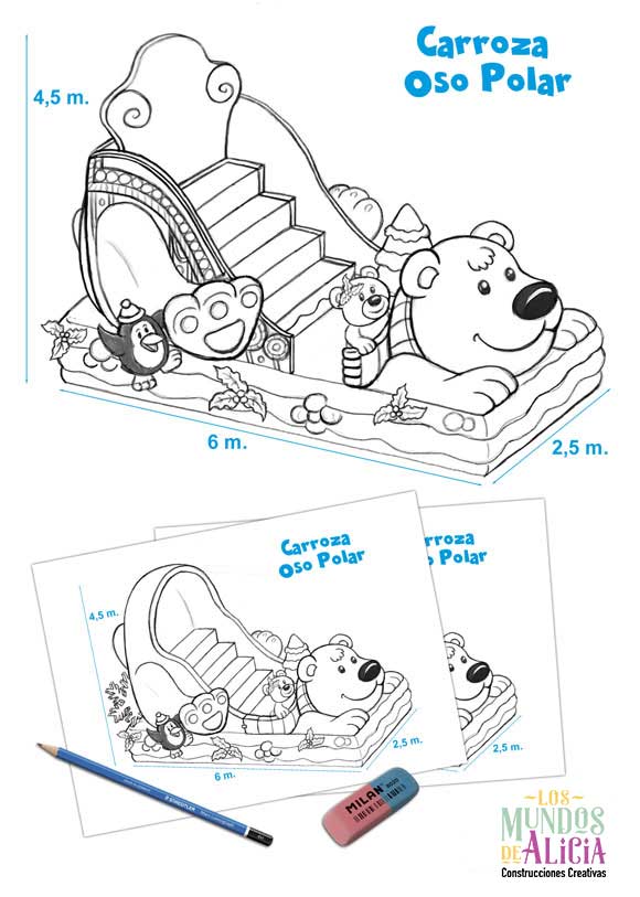 Boceto-del-diseño-de-la-carroza-de-Oso-Polar