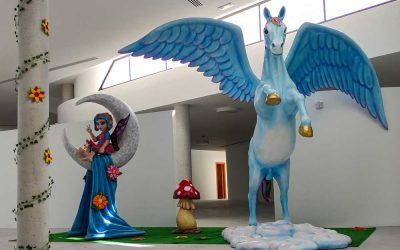 Decoración temática con figuras de poliespan