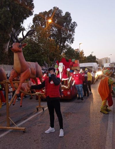 Trineo de Papá Noel con renos en Cádiz