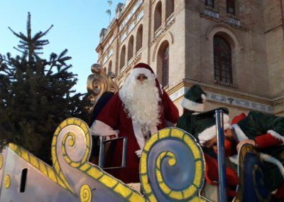 Carroza con trineo y renos de Papá Noel