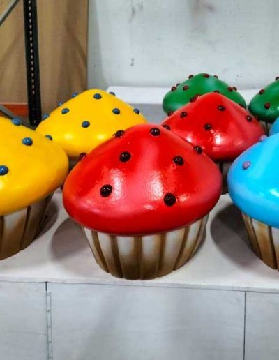 Cupcakes ficticios de porexpan