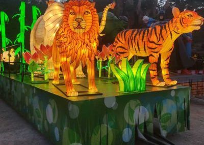 Carroza de seda y luz de animales