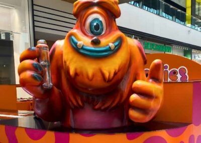 Mascota de marca para stand de galletas