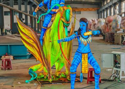 Escena figuras de seda y luz de Avatar